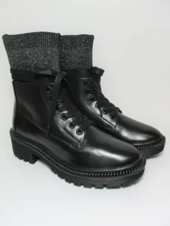 Anfibio pelle donna 9FCBT14 nero<Apepazza Online