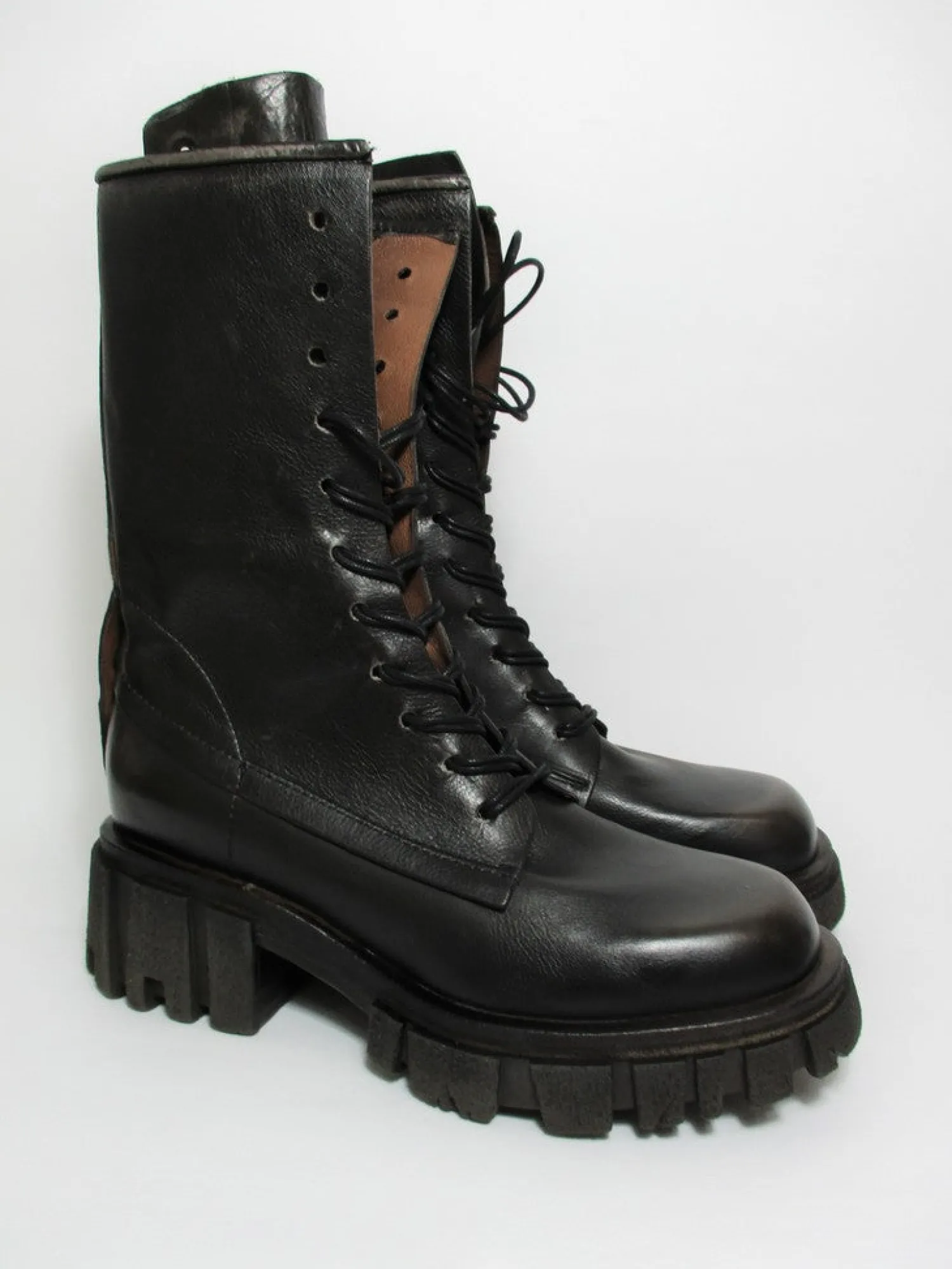Anfibio pelle donna A54201 Nero Smoke<As98 Best