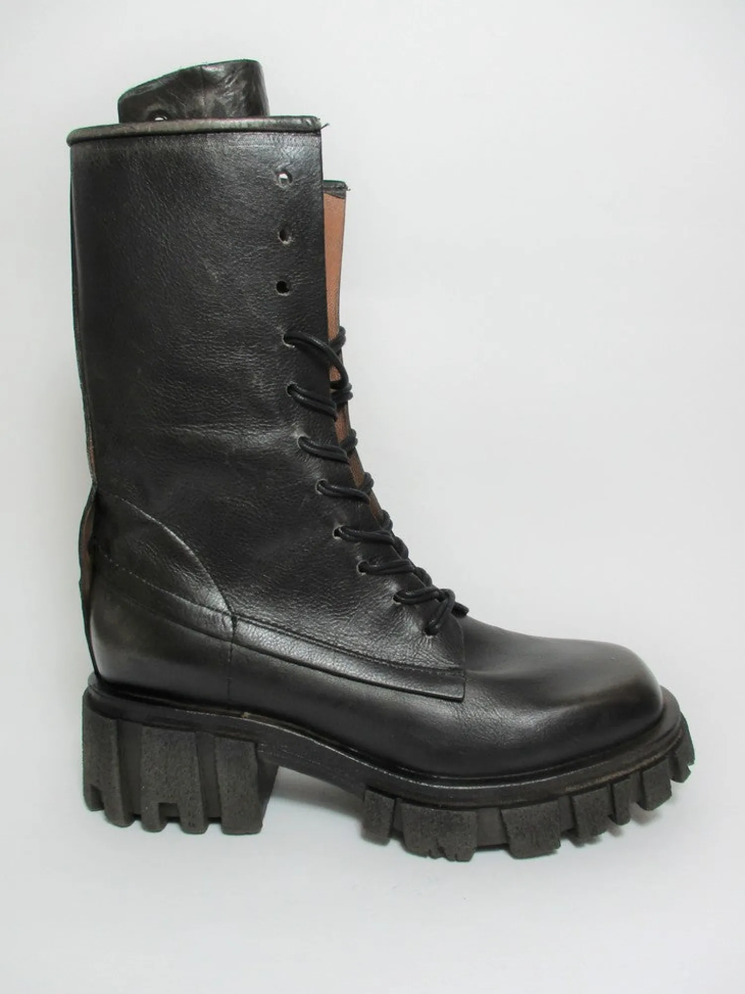 Anfibio pelle donna A54201 Nero Smoke<As98 Best
