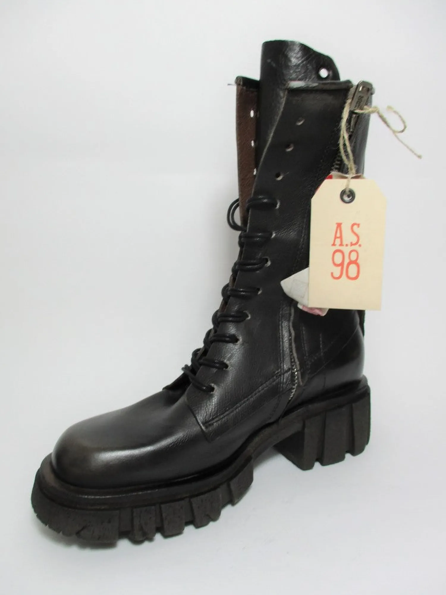 Anfibio pelle donna A54201 Nero Smoke<As98 Best