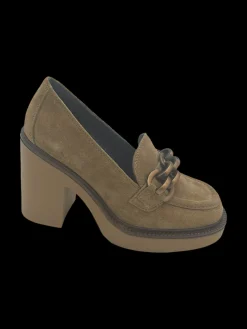 Mocassino donna pelle scamosciata Cognac - Agnese -<Apepazza Discount