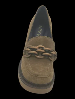 Mocassino donna pelle scamosciata Cognac - Agnese -<Apepazza Discount