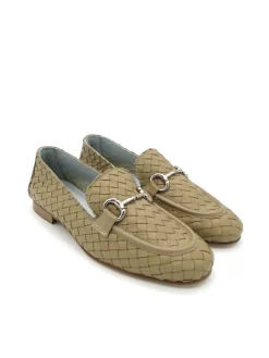 Mocassino pelle donna JJA40 intrecciato Sabbia<Poesie Veneziane Discount