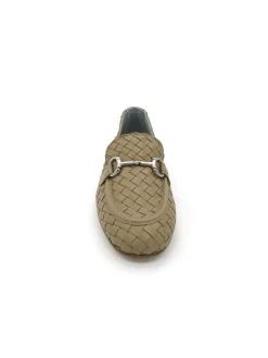 Mocassino pelle donna JJA40 intrecciato Sabbia<Poesie Veneziane Discount