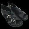 Sandali bassi pelle donna Black - A16048 -<As98 Fashion