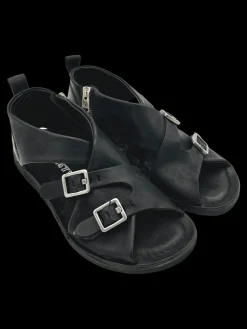 Sandali bassi pelle donna Black - A16048 -<As98 Fashion