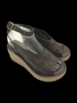 Sandali zeppa pelle donna - 528093 -<As98 Clearance