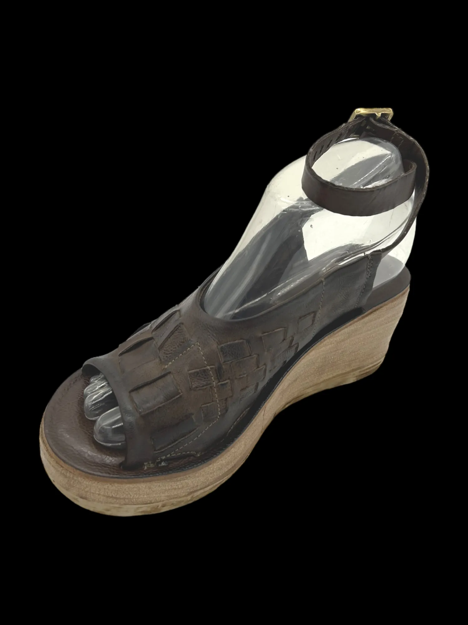 Sandali zeppa pelle donna - 528093 -<As98 Clearance