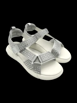 Sandalo basso pelle donna Silver - E3227 -<Elena Iachi Sale