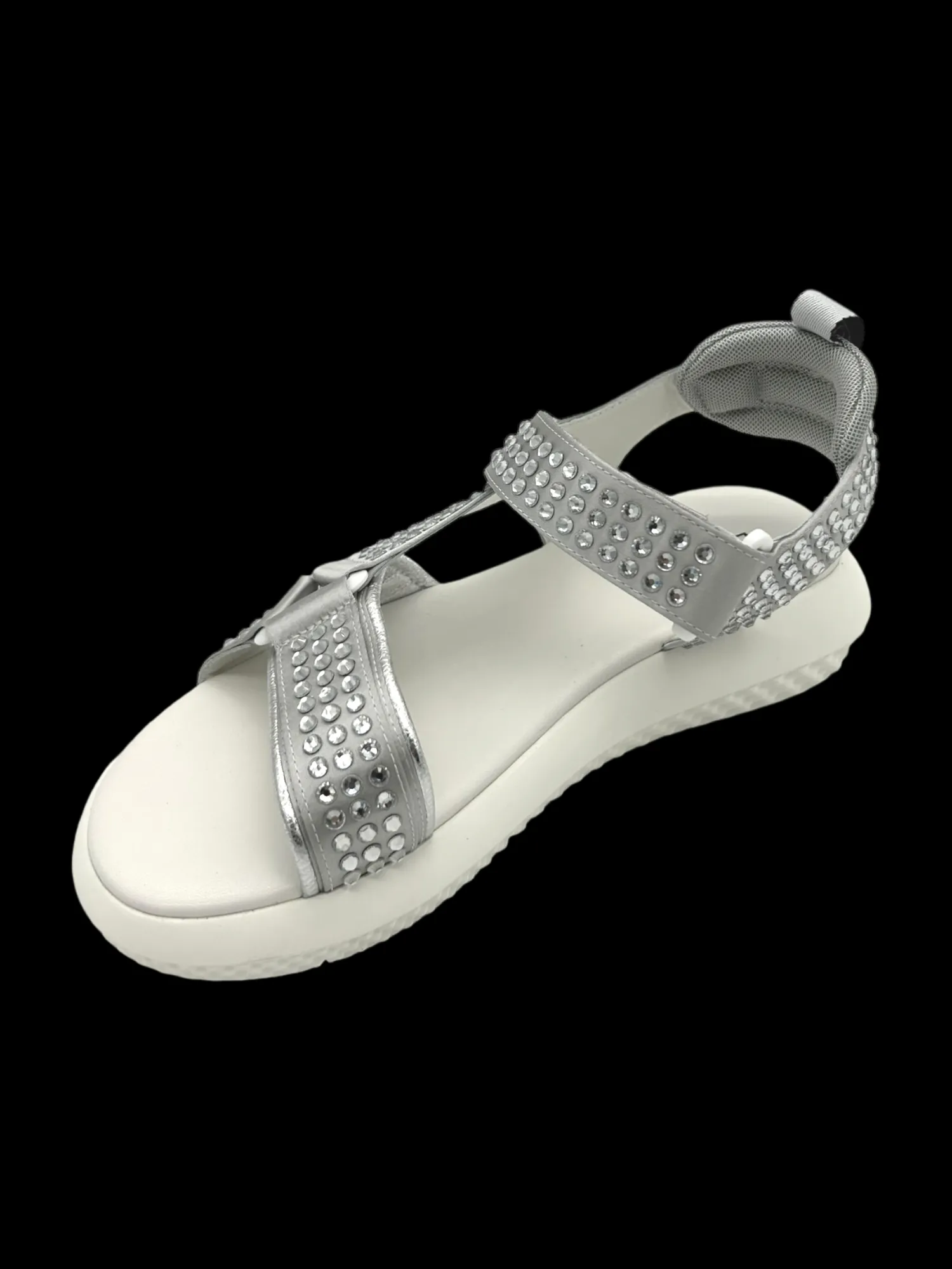 Sandalo basso pelle donna Silver - E3227 -<Elena Iachi Sale