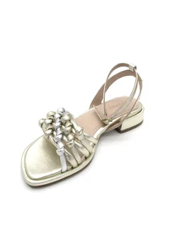 Sandalo basso pelle donna Fioralba Platinum intreccio<Apepazza Best