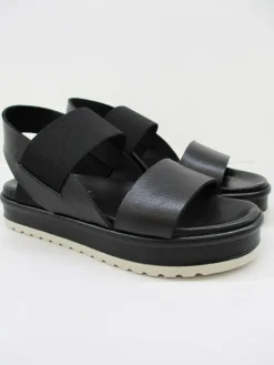 Sandalo donna pelle 6833 nero<Lilimill Discount