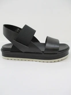 Sandalo donna pelle 6833 nero<Lilimill Discount