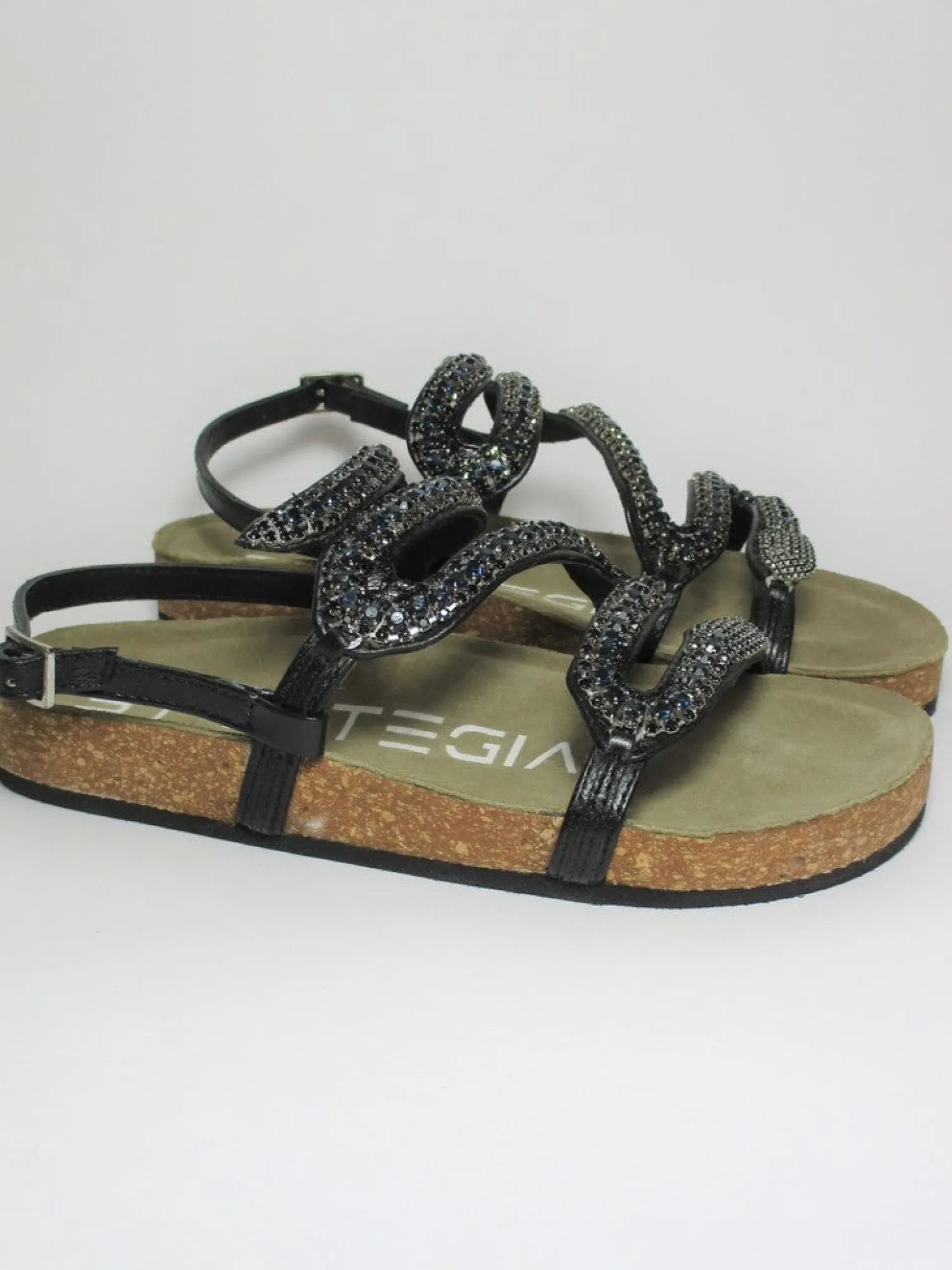 Sandalo donna basso S01 NERO<Strategia New