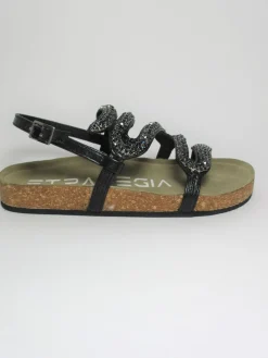 Sandalo donna basso S01 NERO<Strategia New