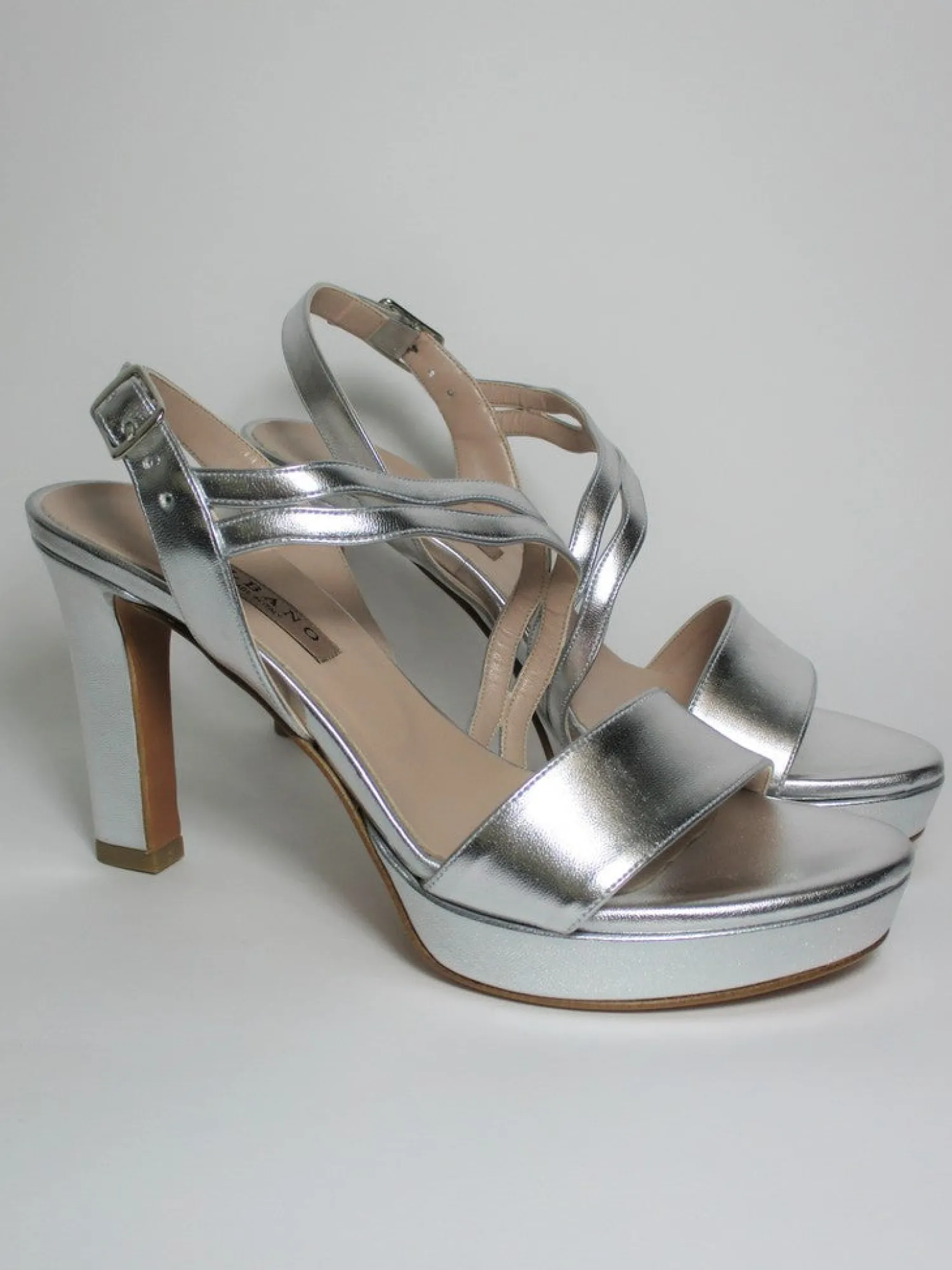 Sandalo pelle donna 4256 argento<Albano Online