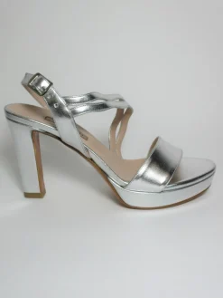 Sandalo pelle donna 4256 argento<Albano Online