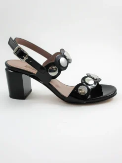 Sandalo pelle donna 2298 nero<Albano Discount