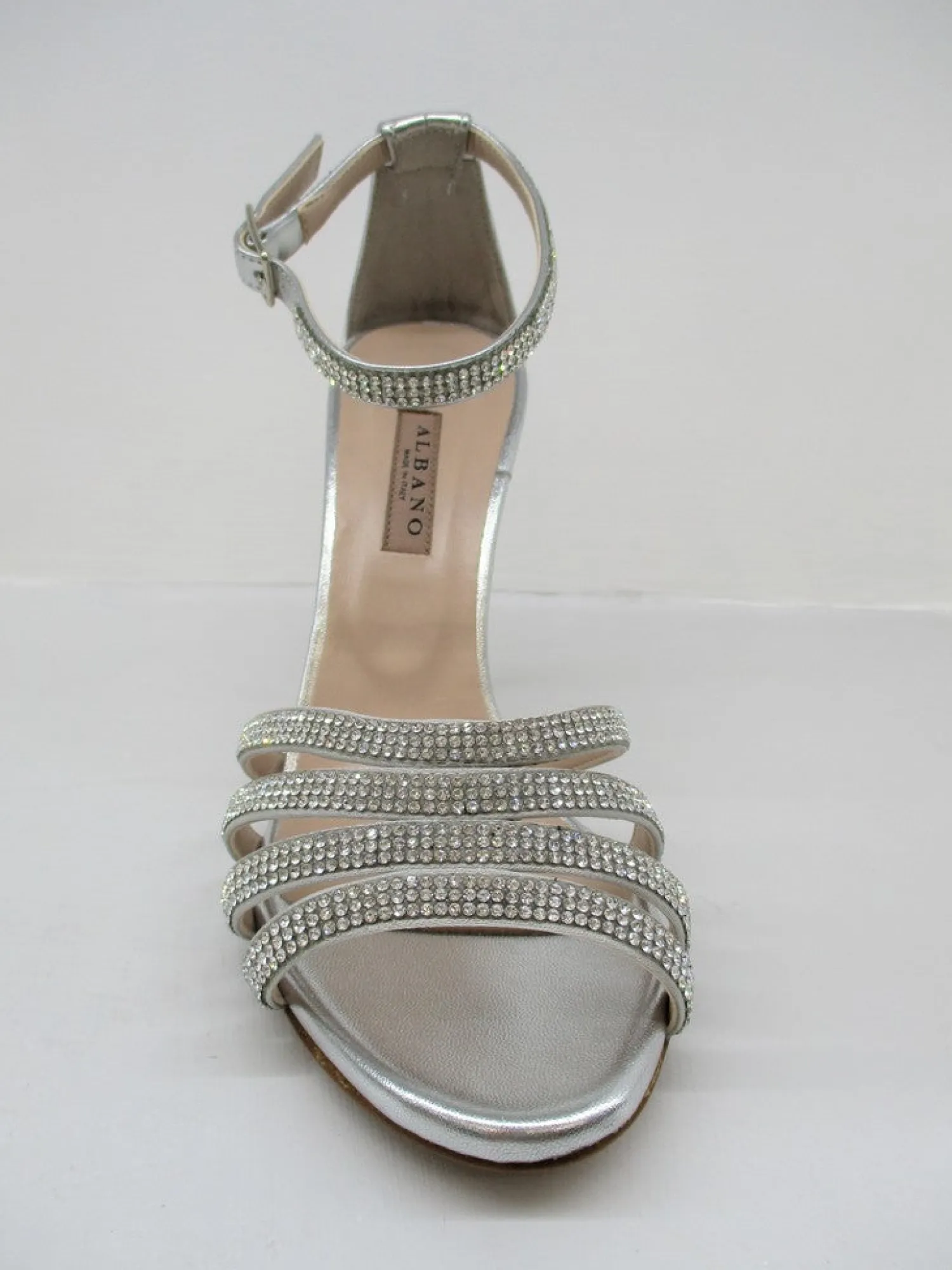 Sandalo pelle donna 4009 argento<Albano New