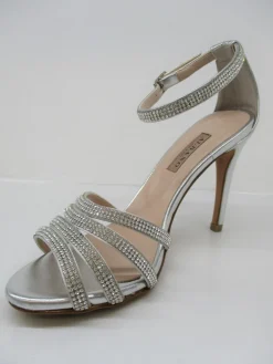 Sandalo pelle donna 4009 argento<Albano New