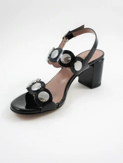Sandalo pelle donna 2298 nero<Albano Discount