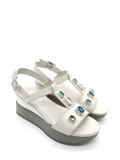 Sandalo pelle donna Helga White<Apepazza Outlet
