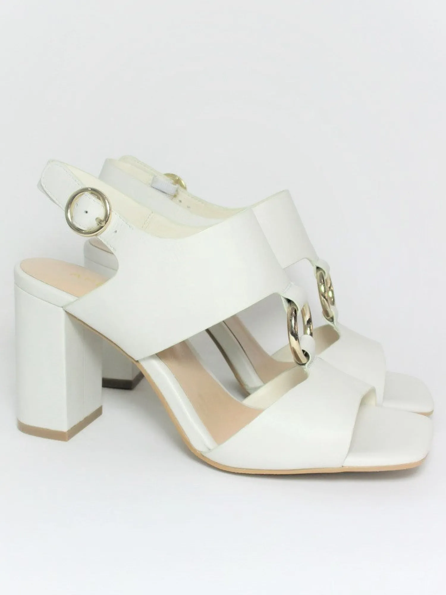 Sandalo pelle donna Vera Bianco<Apepazza Discount