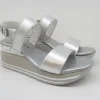 Sandalo pelle donna Helyette argento<Apepazza New
