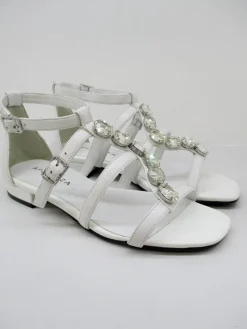 Sandalo pelle donna Poppy bianco<Apepazza New