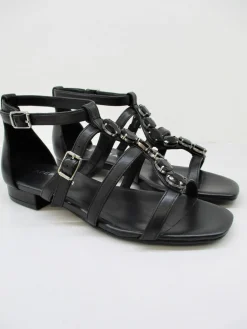 Sandalo pelle donna Poppy nero<Apepazza Discount