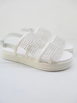 Sandalo pelle donna Isabella bianco<Apepazza Discount