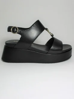 Sandalo pelle donna Zelda Nero<Apepazza New