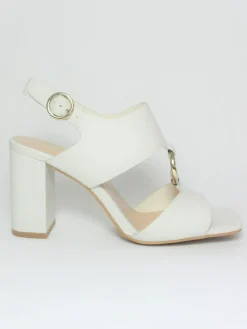 Sandalo pelle donna Vera Bianco<Apepazza Discount