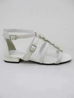 Sandalo pelle donna Poppy bianco<Apepazza New
