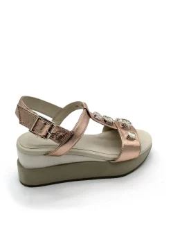 Sandalo pelle donna Helga Nude<Apepazza Discount