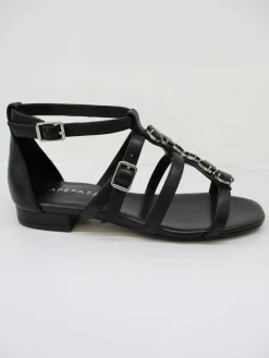 Sandalo pelle donna Poppy nero<Apepazza Discount
