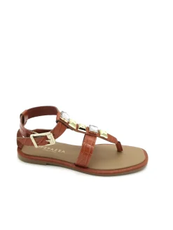 Sandalo pelle donna S2ROCK06 Mattone<Apepazza Online