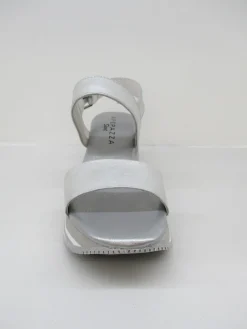 Sandalo pelle donna Helyette argento<Apepazza New