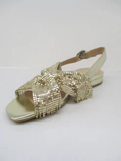 Sandalo pelle donna Polina platino<Apepazza Discount