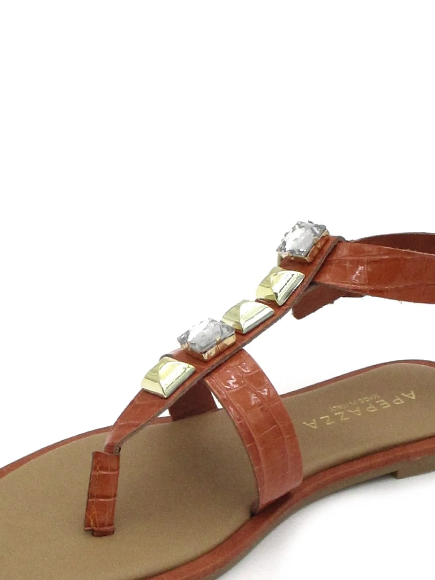 Sandalo pelle donna S2ROCK06 Mattone<Apepazza Online