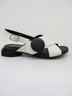 Sandalo pelle donna Barracuda's bianco/nero 0502<Adele Dezzotti Hot