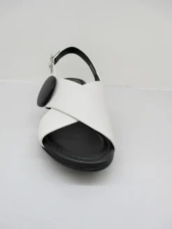 Sandalo pelle donna Barracuda's bianco/nero 0502<Adele Dezzotti Hot