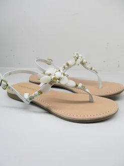 Sandalo pelle donna GH932 bianco<Cafènoir Hot