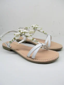 Sandalo pelle donna GH931 bianco<Cafènoir Online