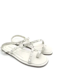 Sandalo pelle donna GD1060 Bianco<Cafènoir Fashion