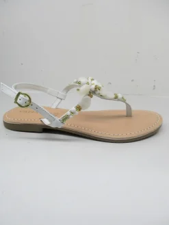 Sandalo pelle donna GH932 bianco<Cafènoir Hot