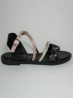 Sandalo pelle donna GD9020 Nero<Cafènoir New