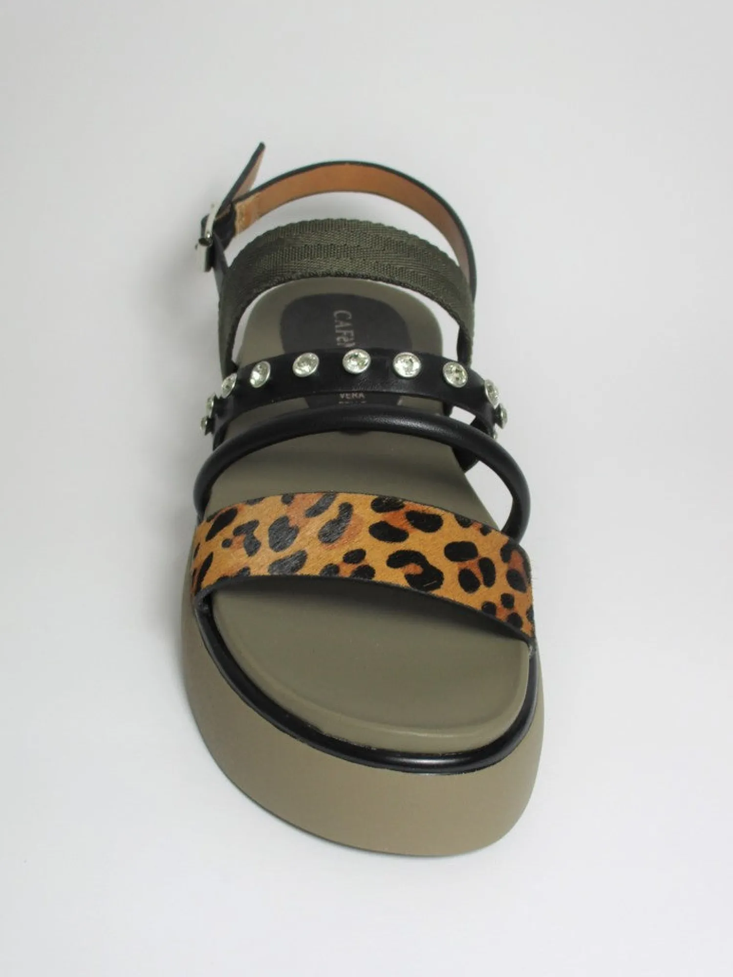 Sandalo pelle donna HL9390 Verde/Maculato<Cafènoir Outlet