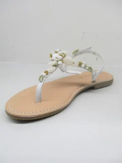 Sandalo pelle donna GH932 bianco<Cafènoir Hot