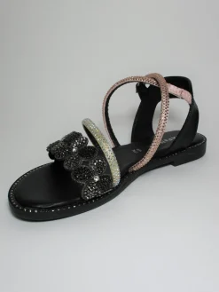 Sandalo pelle donna GD9020 Nero<Cafènoir New